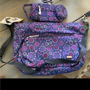 Floral Purple Women's Bag Set